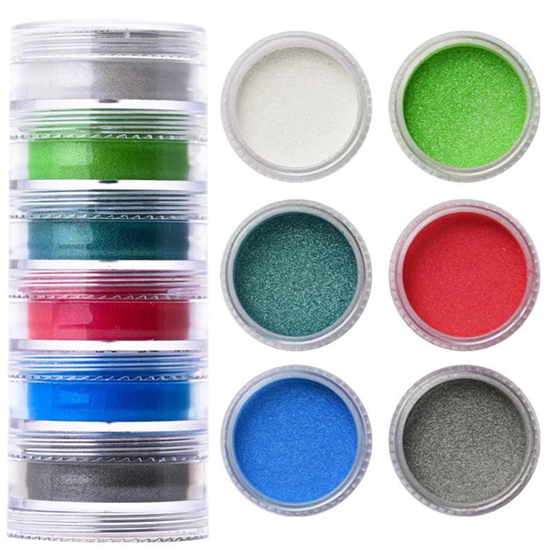 6-Color Pearl Glitter Crystal Slime Mold Kit for DIY Crafting