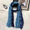 Scarf Women's Winter High-end Sense New Warm and Cold-proof Scarf Versatile Solid Color Crumpled Scarf Shawl