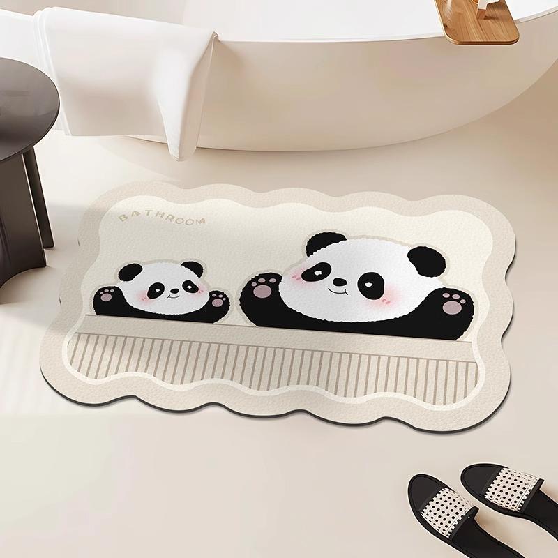 Entzückende Panda rutschfeste schnelltrocknende Badezimmer-Bodenmatte
