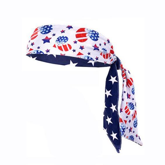 American Flag Independence Day Headband Sporty Elastic Headband, Women's Fashionable Crisscross Wide Headband Hair Accessory