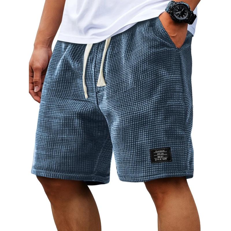 Pantaloncini da Uomo a Nido d'Ape Casual Estivi Larghi Traspiranti Pantaloncini da 5 Pollici Moda Uomo Stile Americano