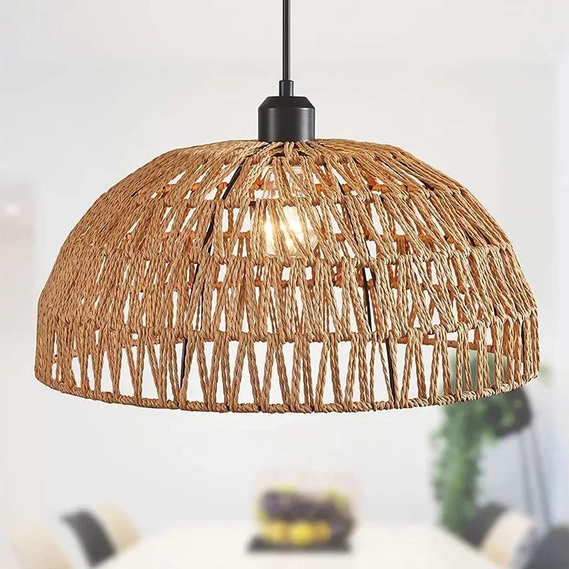 The Latest Japanese Hemp Rope Woven Chandelier Restaurant,Tea Room, BarLight LightsRoomDecor Chandeliers Christmas Decoration