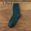 5 Pairs of Thickened and Fleece Warm Loop Socks, Mid-calf Sweat-absorbing and Breathable, Suitable for Both Men and Women, Versatile Towel Socks