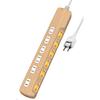 ELECOM Power Tap Lightning Guard Individuální spínač s prachovou závěrkou 6 portů Dřevo 1 m Dub ECT-1310O
