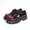 Men Punk Loafers Dress Boots Elevator Shoes Black Red Round Toe Big Head Leather Shoes Thick Sole Platform Shoes Plus Size