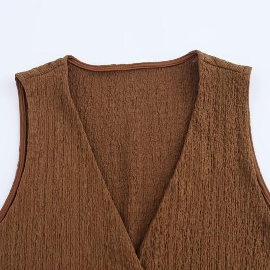 Vest Top for Women Vintage Tank Crop Top V Neck Button Down Waistcoat Retro