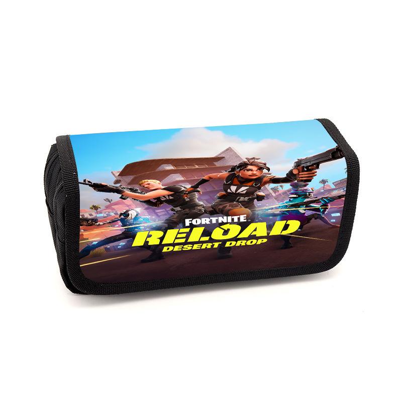 Fortnite Cartoon Lightweight Flip Top Pencil Pouch, Unisex Kids Aged 6-14 Light Portable Student Stationery Storage Case