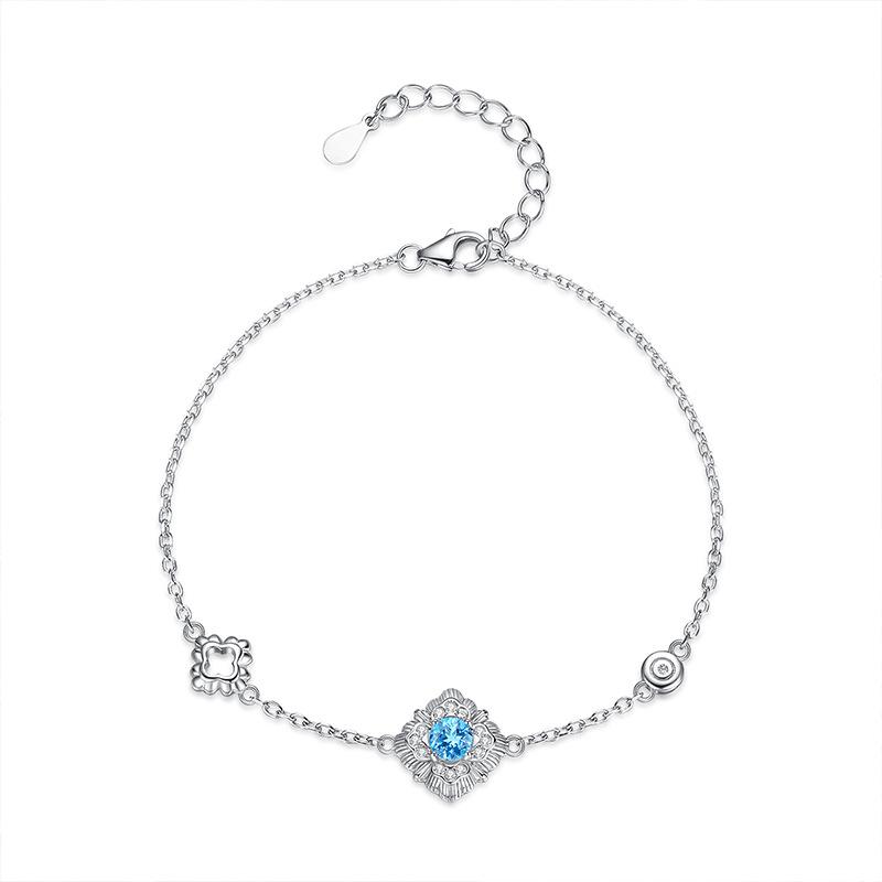 Natural stone jewelry s925 sterling silver bracelet women's retro court carving gold craftsmanship does not fade accessories women's fashion gifts