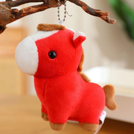 Horse Plush Pendant Soft Stuffed Animal Bag Charm Cartoon Horse Figurine