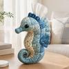 DIY Tissue Box, Top Opening Soft Fabric Cover, Marine Animal Theme Tissue Dispenser, Multipurpose Patchwork Designs Sewing Kit, for Home Car Office