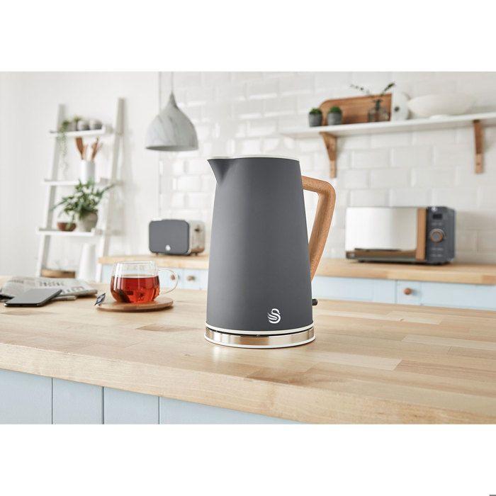 Set petit-déjeuner bouilloire grille-pain micro-ondes 20L Nordic Gris SWAN STRP1060GRYNEU Gris 44300