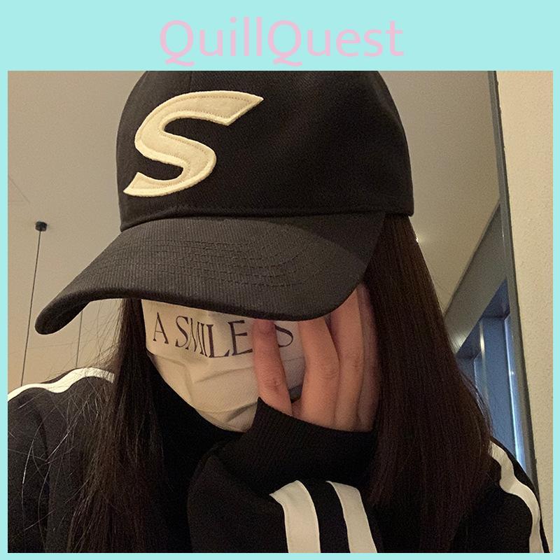 Baseball Fashionable Black Cap With S Letter Design For A Look Trendy