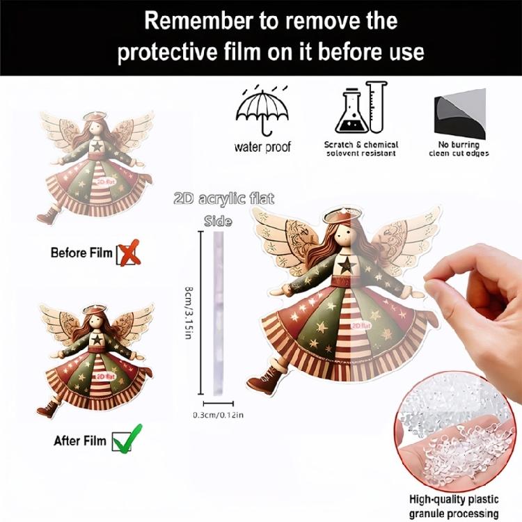 Angelic Acrylic Hanging Decors Set Of 4 Angel Car Hanging Ornament For Vehicle Homes Christmas Celebration Display