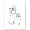 Linea astratta mamma bambino mano cuore minimalista arte murale tela pittura nordica poster e stampe quadri da parete decorazioni per la camera dei bambini