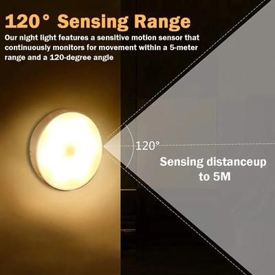6pcs Motion Sensor LED Night Light USB Rechargeable Night Lamp For Kitchen Cabinet Wardrobe Lamp Staircase Wireless Closet Light