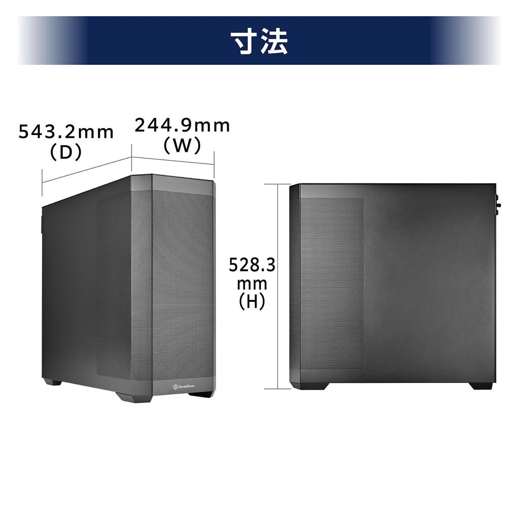 Silverstone SST-SEH2-B PC Case, Mid-Tower, E-ATX, ATX, High Cooling, Workstation, Black, Authorized Distributor in Japan