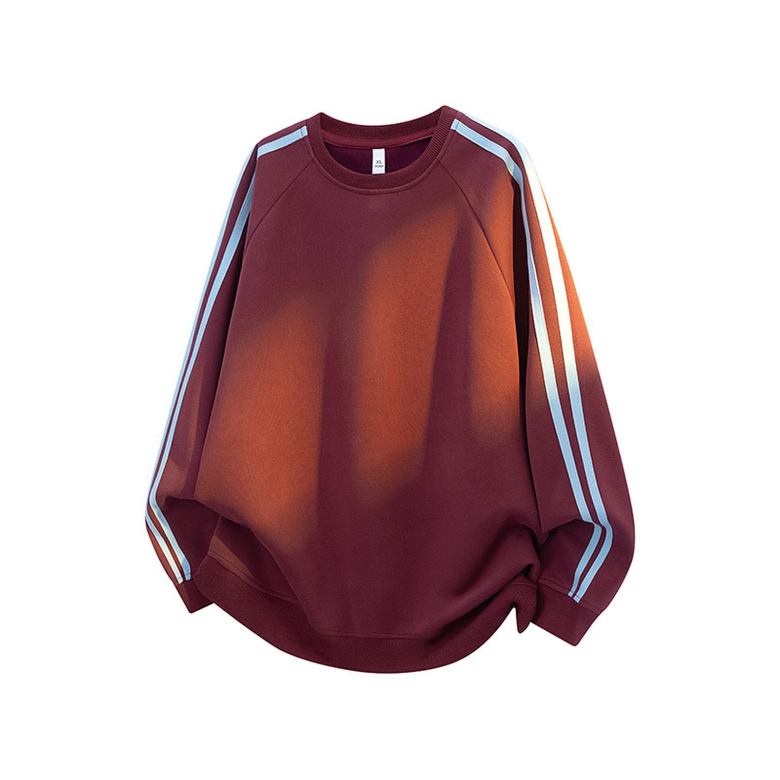 

Худи с воротником-стойкой, полосатое, дышащее, легкое, спортивное, повседневное, облегающего кроя, контрастная полосатая толстовка XXXL винный