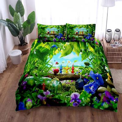 Pikmin Bugs Bettbezug-Set, King-Size-Bett, Queen-Size-Bett, Doppelbett, Full Twin Single Size-Bettwäsche-Set