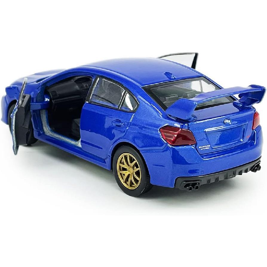 Impreza WRX STI Toy Car Racing Sports Diecast Model Car 1/36 Scale Metal Pull Back Vehicle, Doors Open, Zinc Alloy Casting, Boys Toys Kids Birthday