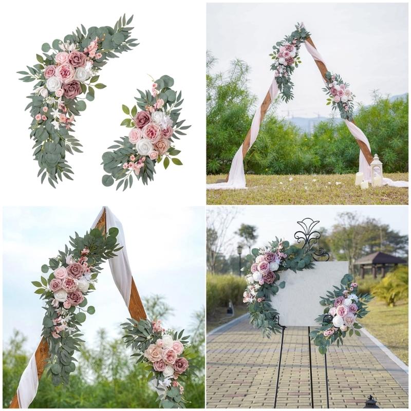 Hochzeitsstuhl-Rücken-Künstliche Blumen-Arrangement für Hochzeitsfeier Hochzeitszeremonie Verlobungsdeko