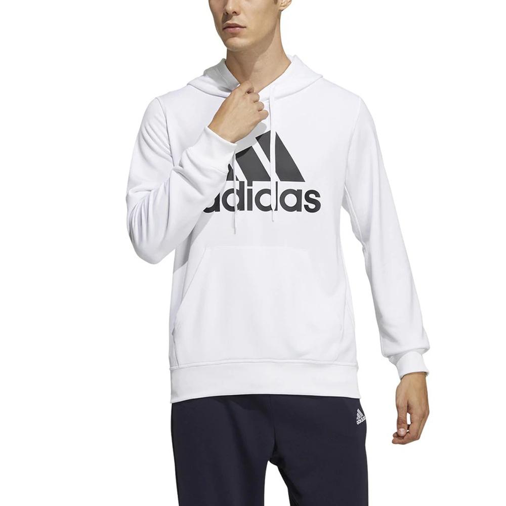 adidas Logo Print Pullover Sweatshirt Men Tops White GN0829
