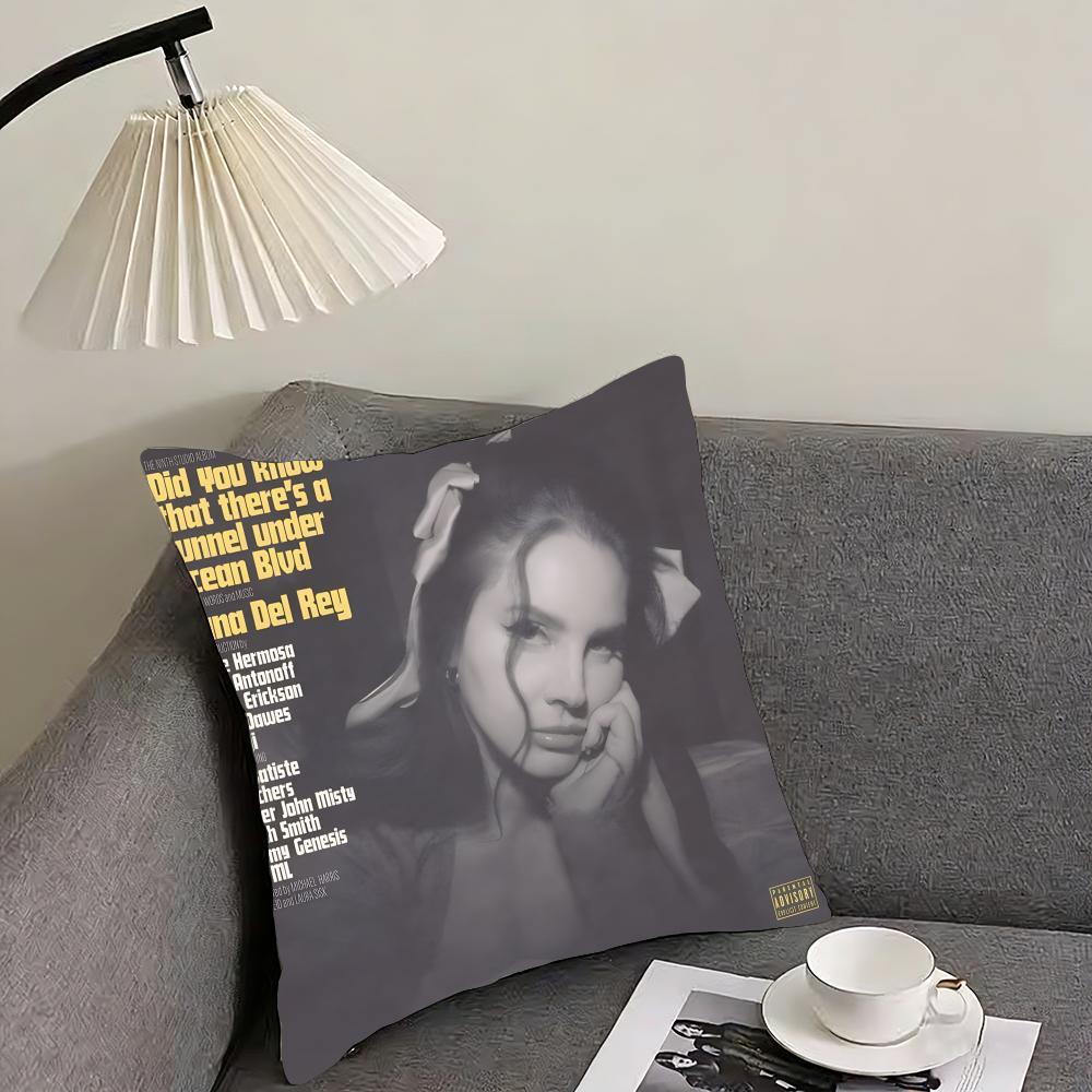

Lana Del Rey Hot Music Album Cushion Cover Reversible Plush Pillow Cover – For car, sofa, bedroom, perfect as a gift. 18x18Inch