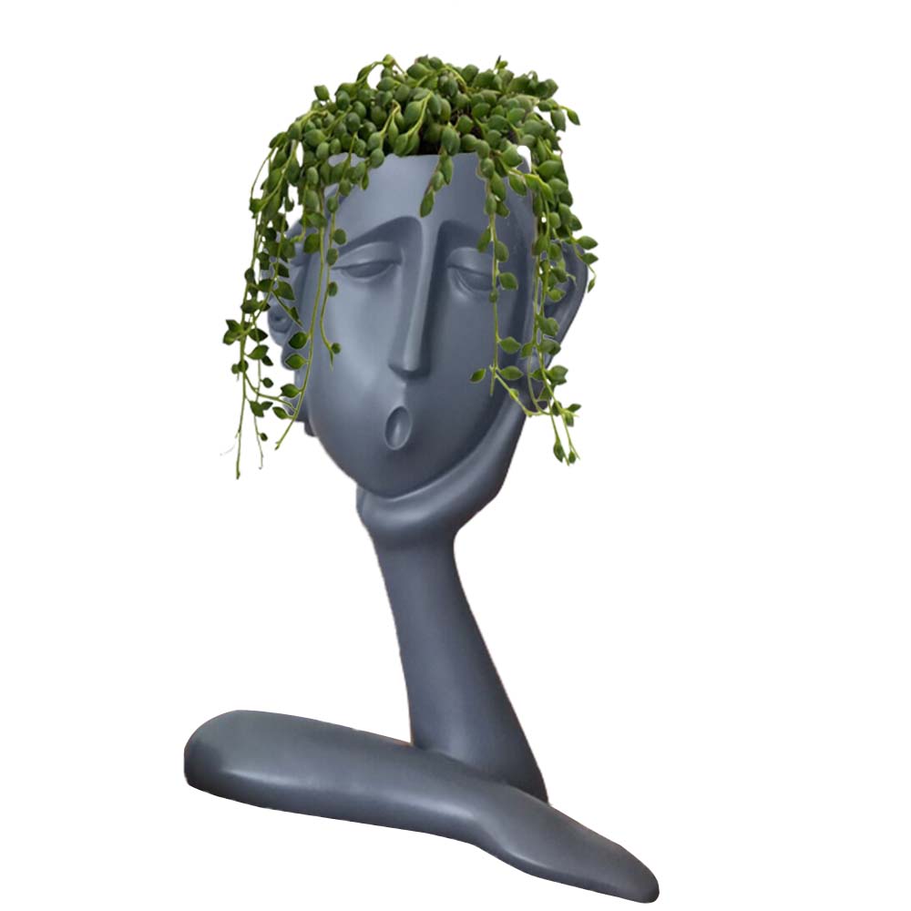 Ventage Home Decoration Plant Pots  Resin Face Planters Orchid Pot Human Face Polyresin Flower Pot for Garden and Hotel