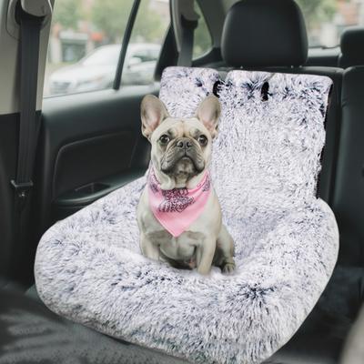 Hunde Autositz Reise Hundebett mit Sicherheitsgurten Plüschiges Haustiersitzkissen mit rutschfester Unterseite Abnehmbares Waschbares Kissen für Kleine Große Hunde