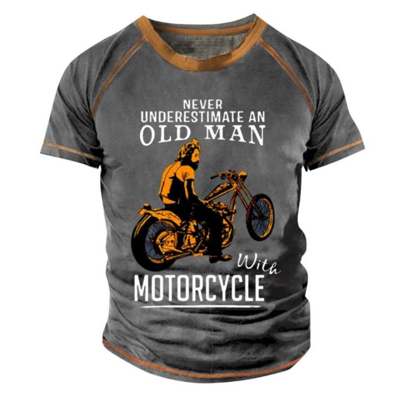 

The Rock Men Style T-shirts Motorcyle Graphic Short Sleeve Big Size S-4XL Men T shirt Vintage Fashion High Quailty Casual Wear 4XL