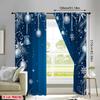 2pcs Festive Christmas Ornament & Snowflake Pattern Curtains Designed for Light Blocking Premium Material Suitable for Ch