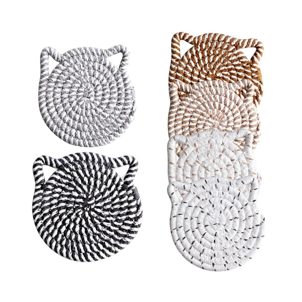 Drink Coasters 6 Pieces Cotton Desk Decor Coffee Cup Table Coasters Set For Kitchen Bedroom Dining Living Room Office Bar