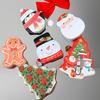 Kerst Peperkoek voor Man Metalen Geschenkdoos Feestelijk Rood Wit Design met Kerstmuts, Sneeuwpop en Peperkoekmannetje Perfect voor Koekjes, Snoep