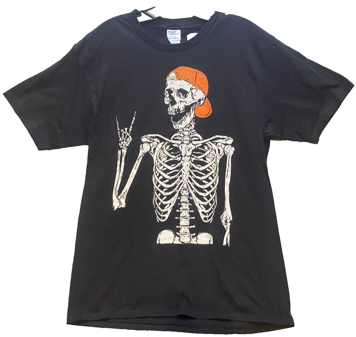 Skeleton Shirt Mens Medium Skull Gothcore Grunge Rock & Roll Skater Black NWOT S разноцветный
