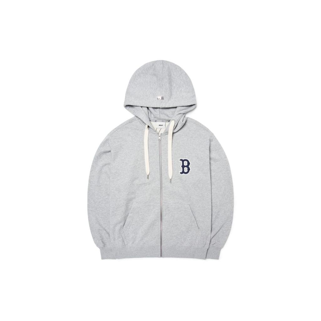 MLB Base Logo Sweatshirts Unisex Gray Hooded Moderate Other 3ATRB0124-43MGD