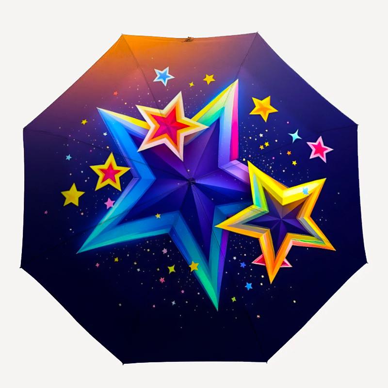 

1pc Cosmic Stars Folding Umbrella, Durable, Suitable for Outdoor Activities or Rain, Suitable for Commuting yy251027061