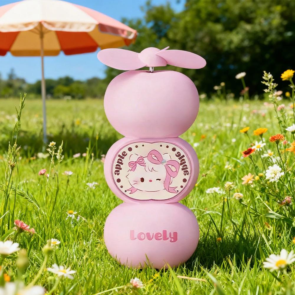 Children s Cartoon Keychain USB Rechargeable Silent Portable Fan Color Box Package + USB Charging Cable