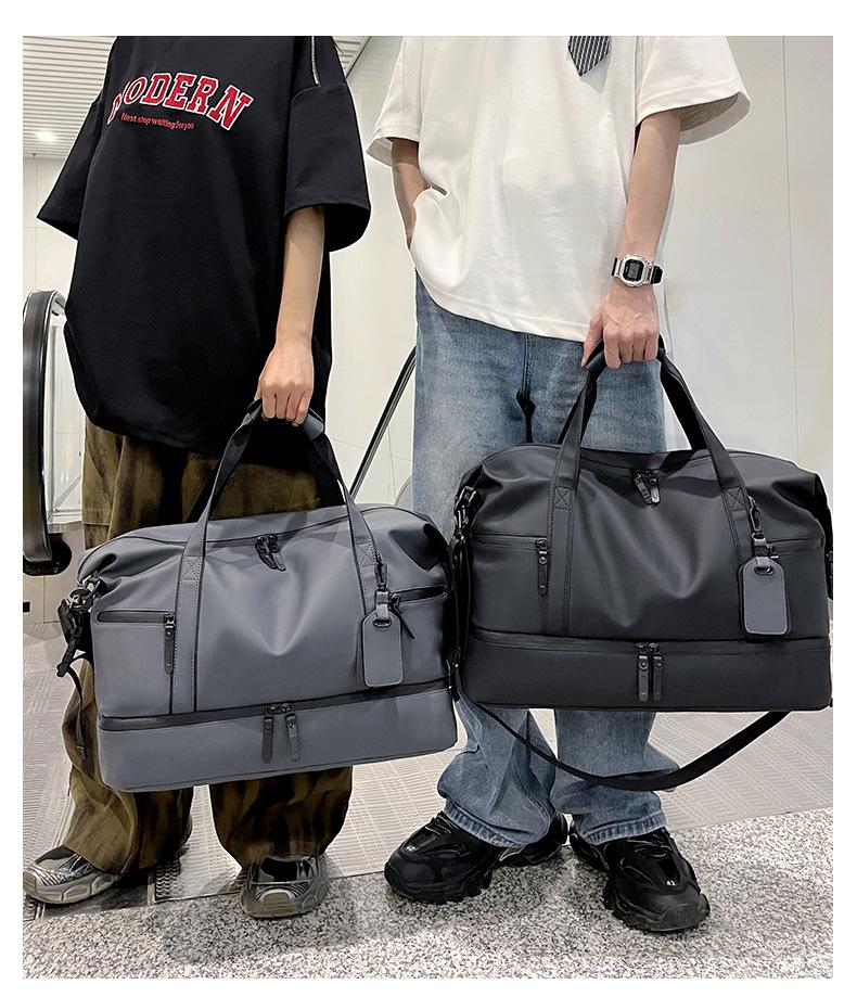 Unisex Large Capacity Fitness Bag with Wet-Dry Separation for Sports and Travel