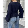 DAFIFY Moda Donna Casual Primavera Autunno Tinta Unita Stampa Manica Lunga Monospalla Bluse e Camicie