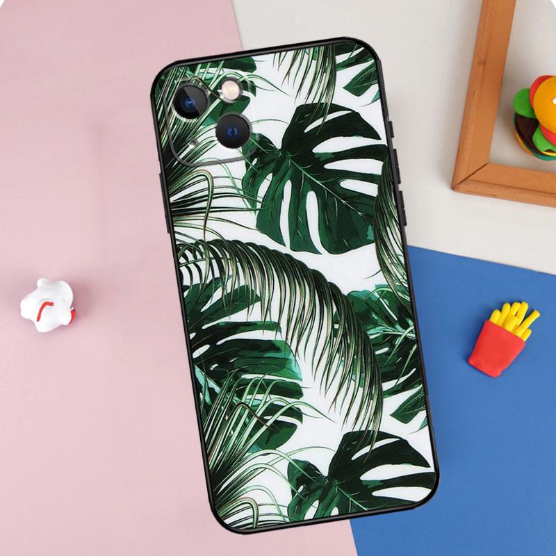 Tropical Leaves Phone Case For iPhone 16 Pro Max 11 12 13 14 15 Pro Max Mini 16e 15 16 Plus XR Cover Shell
