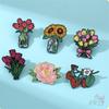 6Pcs/Set Beautiful Flowers. Bouquets Series 01 Brooches - Doodle Enamel Backpack Button Pins Badges