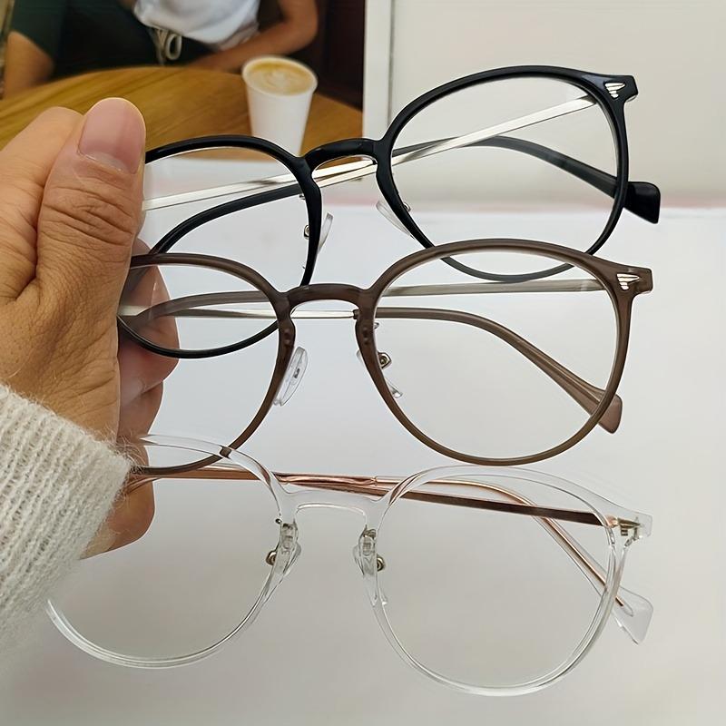 3PCS Ultra Light PC+metal Oval Small Fresh Anti Blue Light Glasses Fashionable and High-end Unisex
