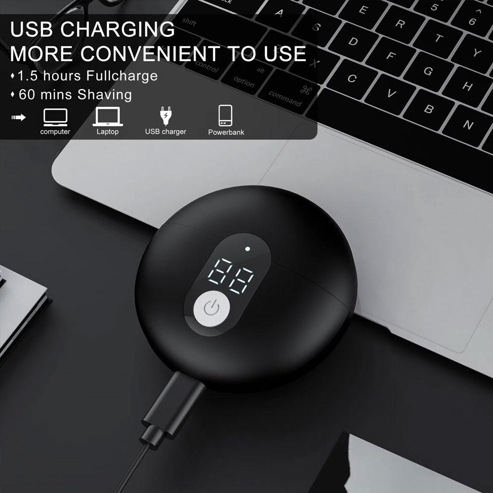 Electric Beard Clipper for Man Waterproof Digital Display Portable Shaver for Wet and Dry Use