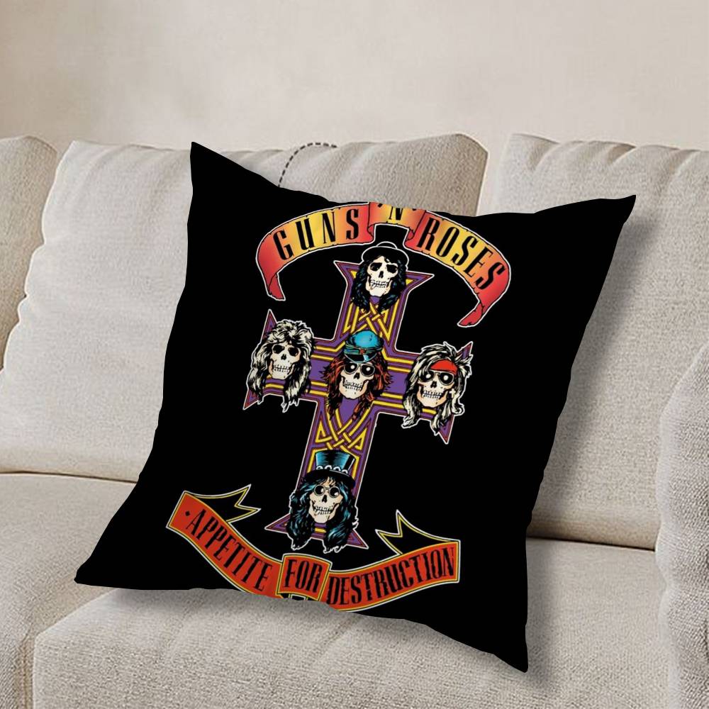 B-Band Guns N Roses Catchy Pillow Case Sofa Living Room Bedroom Headboard Backrest Cushion Square Cushion Nap Time