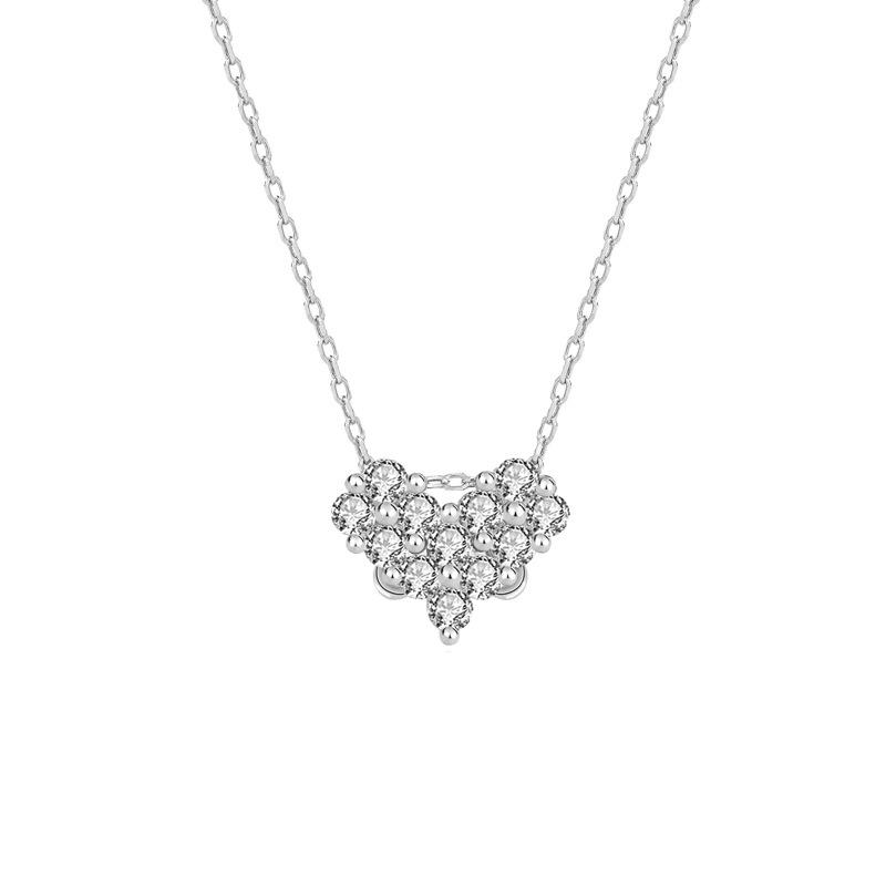 

Li Ming S925 Silver Four-Leaf Clover Heart Pendant Necklace 925 Silver