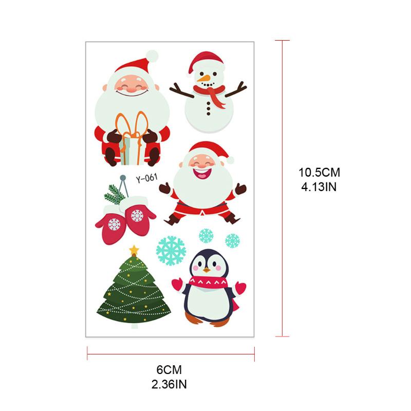 Christmas Luminous Tattoo Sticker 10 sheets,  Each sheet is about 10.5x6 cm. Var