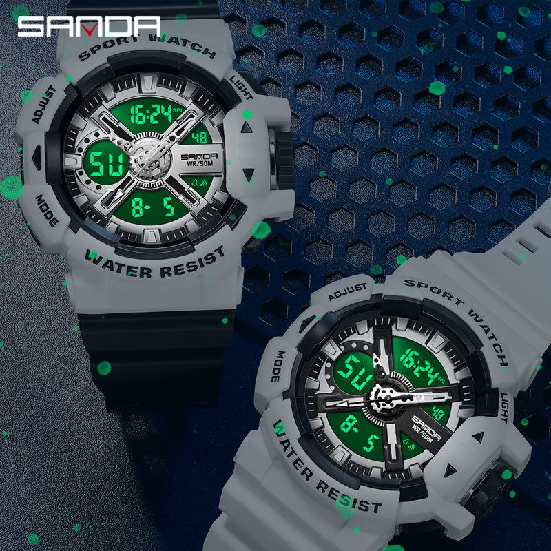 Sanda New 3128 Ceas barbatesc si dama multifunctional Personalitate la moda, simplu, la moda, generos Ceas electronic barbati femei