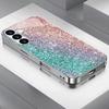 Farbiges Glitzer versilbertes Glas Handyhülle geeignet für Samsung Galaxy S26 S25 S24 S22 S21 S20 FE/Ultra/Plus Anti-Drop