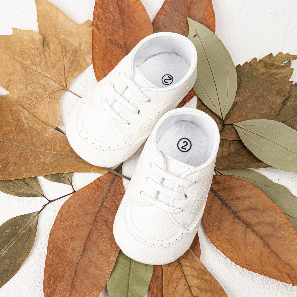 British Style PU Leather Baby Shoes for 0-1 Year Olds - Non-slip Soft Sole Walking Shoes