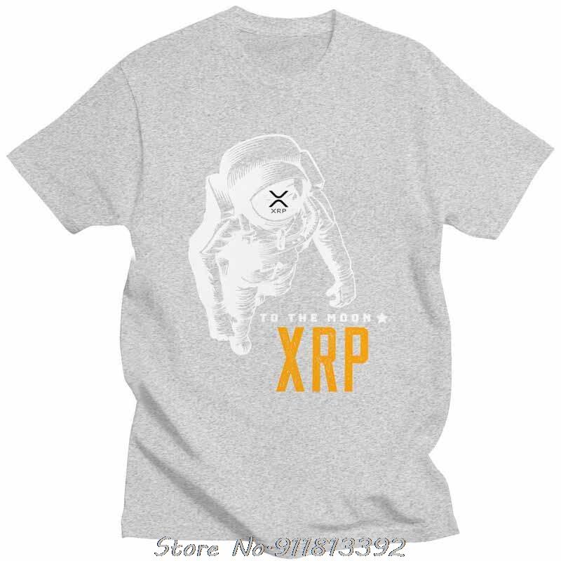 T-shirt Homme Cool Incroyable Vague XRP Lune Vêtement Streetwear Bitcoin Crypto T-shirt Mode Coton Oversize