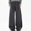 American striped straight pants men's retro long-breasted buckle versatile old money style couple casual pants